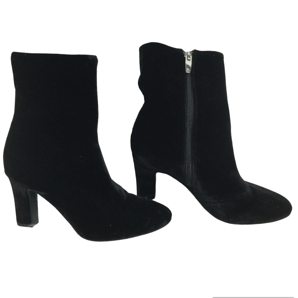 Lauren Ralph Lauren Velvet Zip Up Booties Black 6.5b
